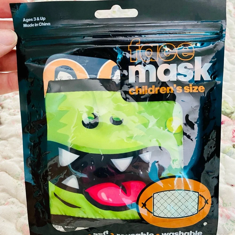Children’s One Size Monster Face Mask Set Of 2 NWT